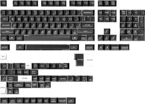 img 4 attached to MT3 White-on-Black Keycap Set - ABS Hi-Profile, Doubleshot Legends, 🔑 MX Style for Fullsize, TKL, WKL, 60%, 65%, and 75% Keyboards