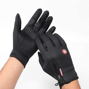 img 2 attached to XL Men's Waterproof Windproof Black 🧤 Outdoor Gloves & Mittens: Ultimate Fingers Protection!