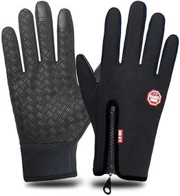 img 1 attached to XL Men's Waterproof Windproof Black 🧤 Outdoor Gloves & Mittens: Ultimate Fingers Protection!