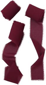 img 4 attached to 🎀 Doris Home Fringe Chiffon Silk-Like Ribbon Set - 2&#34; x 7Yd - Pack of 3 Rolls - Burgundy Ribbons Ideal for Wedding Invitations, Bouquets, and Gift Wrapping