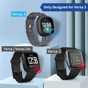 img 2 attached to 👟 Набор браслетов Vitty 2 Pack, совместимых с Fitbit Versa 3 / Sense - стильные и дышащие запасные браслеты из ткани для мужчин и женщин