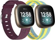 👟 набор браслетов vitty 2 pack, совместимых с fitbit versa 3 / sense - стильные и дышащие запасные браслеты из ткани для мужчин и женщин логотип