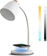 💡 10w wireless charger led desk lamp: dimmable, 3 color temperatures, & flexible gooseneck - ideal for home office, computer & study desks логотип