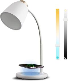 img 4 attached to 💡 10W Wireless Charger LED Desk Lamp: Dimmable, 3 Color Temperatures, & Flexible Gooseneck - Ideal for Home Office, Computer & Study Desks