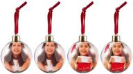 🎄 satin string christmas tree photo ornaments, 2.7 inch (4 pack), personalized logo