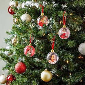 img 3 attached to 🎄 Satin String Christmas Tree Photo Ornaments, 2.7 inch (4 Pack), Personalized