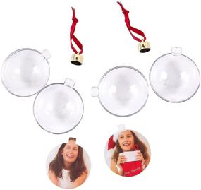 img 1 attached to 🎄 Satin String Christmas Tree Photo Ornaments, 2.7 inch (4 Pack), Personalized