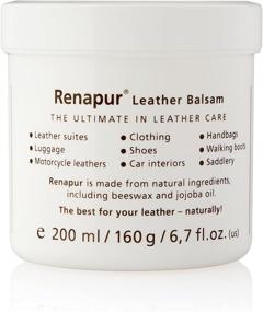 img 3 attached to 🛡️ Renapur Leather Balsam: Natural Restorer & Conditioner - 200 ml + Applicator Sponge | Protector for Leather Sofas, Furniture, Shoes, Bags, Car Seats, Saddlery & Tack - Original