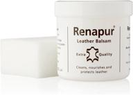 🛡️ renapur leather balsam: natural restorer & conditioner - 200 ml + applicator sponge | protector for leather sofas, furniture, shoes, bags, car seats, saddlery & tack - original logo