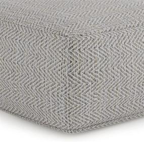 img 2 attached to Simplihome Nate Square Pouf, Footstool, Upholstered in Grey Melange Hand Woven Cotton with Modern Patterns, Ideal for Living Room, Bedroom, and Kids Room Décor, Transitional Style