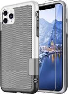 📱 hizansa iphone 11 pro max case with screen protector - full body protection, premium rubber luxury scratch-resistant case for iphone 11 pro max - slim, sturdy phone cover (gray) logo