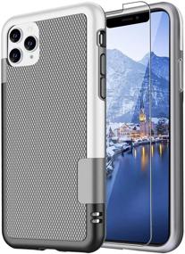 img 4 attached to 📱 Hizansa iPhone 11 Pro Max Case with Screen Protector - Full Body Protection, Premium Rubber Luxury Scratch-Resistant Case for iPhone 11 Pro Max - Slim, Sturdy Phone Cover (Gray)