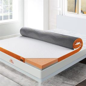 img 3 attached to 🛏️ Maxzzz 3 Inch Queen Mattress Topper: Copper Memory Foam & Bamboo Charcoal, Breathable Cover, Ventilated & CertiPUR-US Certified