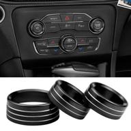 🔧 upgraded black aluminum alloy air conditioner cd button knob set for dodge challenger charger chrysler 300 300s 2015-2019 - pack of 3 logo