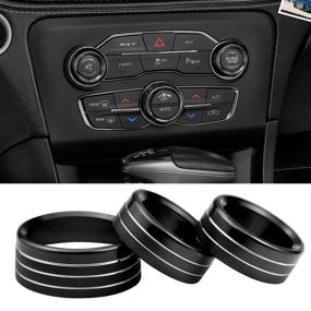 img 4 attached to 🔧 Upgraded Black Aluminum Alloy Air Conditioner CD Button Knob Set for Dodge Challenger Charger Chrysler 300 300s 2015-2019 - Pack of 3