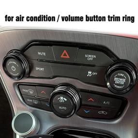 img 1 attached to 🔧 Upgraded Black Aluminum Alloy Air Conditioner CD Button Knob Set for Dodge Challenger Charger Chrysler 300 300s 2015-2019 - Pack of 3