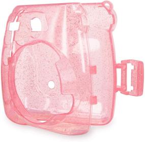 img 1 attached to 📷 Wolven Crystal Camera Case with Adjustable Rainbow Shoulder Strap - Compatible with Fujifilm Instax Mini 8, Mini 8+, and Mini 9 Cameras - Pink Crystal