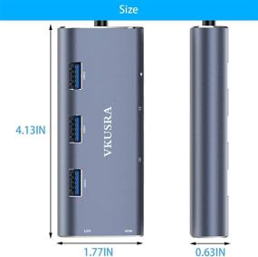 img 3 attached to 🔌 Vkusra 8-in-1 USB C Docking Station: USB C Hub Multiport Adapter for Mac Pro - HDMI, PD Charging, RJ45 Network, SD/TF Card Reader, USB 3.0 Hub