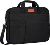 15.6 inch laptop messenger bag - expandable briefcase for men and women, shock-proof carrying case logo