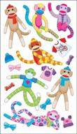 🐵 sticko sock monkey stickers: bring the adorable monkey charm to any craft project! logo