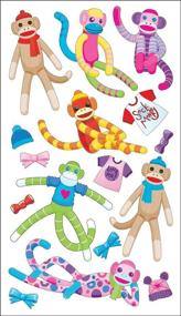 img 1 attached to 🐵 Sticko Sock Monkey Stickers: Bring the Adorable Monkey charm to any Craft Project!