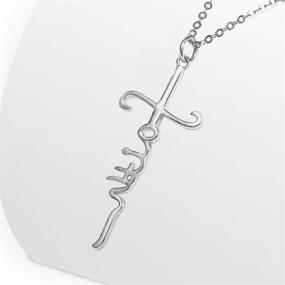 img 2 attached to 👼 Sterling Silver Religious Pendant Necklace with Zirconia: Girls' Jewelry