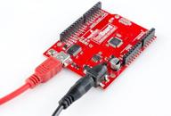 🔴 sparkfun redboard - arduino breadboard-compatible development board with r3 footprint microcontroller for physical computing learning platform, usb mini-b connection logo