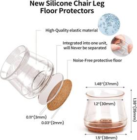 img 3 attached to 🪑 36-Pack Silicone Chair Leg Caps – Chair Leg Floor Protectors for Hardwood Floors, Furniture, and Chairs - Prevents Floor Scratches, Reduces Noise