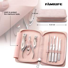 img 1 attached to 8 in 1 Professional FAMILIFE Manicure 💅 Set with Pink Leather Travel Case for Women Girl