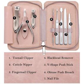 img 2 attached to 8 in 1 Professional FAMILIFE Manicure 💅 Set with Pink Leather Travel Case for Women Girl