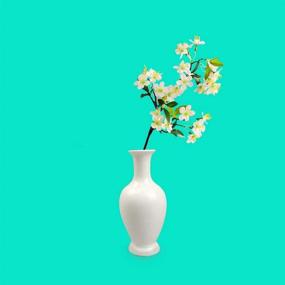 img 1 attached to 💐 Set of 2 CRH600 Small Ceramic White Vases, 6 Inches High, for Home Table Decoration, Hotel, Party, DIY Wedding Centerpieces - 6" White Vases (2 Pcs)