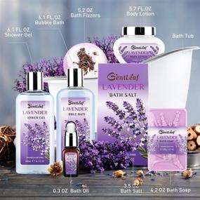 img 3 attached to 🛀 Luxurious Women's Spa Gift Baskets: Lavender & Jasmine Scented Bath & Body Set, 8-Piece Relaxation Bundle by GentLeaf