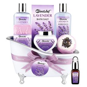 img 4 attached to 🛀 Luxurious Women's Spa Gift Baskets: Lavender & Jasmine Scented Bath & Body Set, 8-Piece Relaxation Bundle by GentLeaf