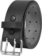 double prong heavy leather grommet men's accessories and belts logo