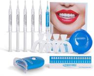 🦷 enhanced teeth whitening set: 8-led accelerator light, 5x whitener gel syringe, and blue remineralization gel – ideal for sensitive teeth logo