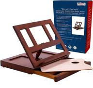 🎨 transform your art studio with the ergonomic walnut solana wood desk easel: offering storage, versatility, and premium beechwood craftsmanship logo