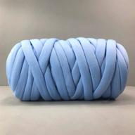 clootess chunky braid cotton yarn - blue 8 lbs: arm knitting yarn for diy throw blanket & pet bed - machine washable logo
