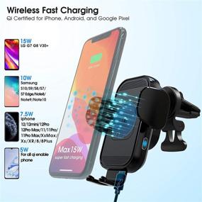 img 3 attached to 📲 ZeeHoo Wireless Car Charger [Upgraded Version]: 15W Qi Fast Charging Auto-Clamping Car Mount for iPhone 13/12 Mini & Samsung S21 - Black