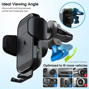 img 2 attached to 📲 ZeeHoo Wireless Car Charger [Upgraded Version]: 15W Qi Fast Charging Auto-Clamping Car Mount for iPhone 13/12 Mini & Samsung S21 - Black