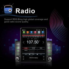 img 1 attached to 🚗 Hikity Android Car Stereo Double Din 9.5 Inch Vertical Touchscreen Tesla Style Radio: Bluetooth, WiFi, Mirror Link, Dual USB & Backup Camera Support