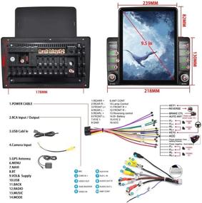 img 3 attached to 🚗 Hikity Android Car Stereo Double Din 9.5 Inch Vertical Touchscreen Tesla Style Radio: Bluetooth, WiFi, Mirror Link, Dual USB & Backup Camera Support