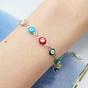 img 3 attached to 💎 Stylish Multicolor Turkish Girls' Jewelry: CUSUA Stainless Bracelet