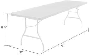 img 3 attached to 🪑 COSCO Deluxe 8ft White Fold-In-Half Blow Molded Folding Table: Spacious & Convenient!