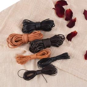 img 1 attached to 📿 SOSMAR Cowhide Round Leather Cords: 3 Rolls of 5.5 Yard x 1MM Genuine Leather Cord for Jewelry Making and DIY Crafts in Black, Dark Brown, and Natural Brown