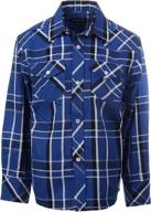 👕 stylish gioberti boys casual western plaid shirt with long sleeves and pearl snaps logo