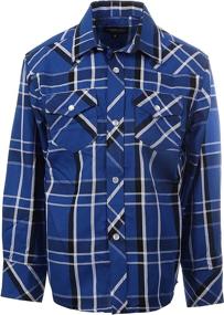 img 1 attached to 👕 Stylish Gioberti Boys Casual Western Plaid Shirt with Long Sleeves and Pearl Snaps