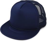 dalix mesh back trucker hat with adjustable snapback - solid two toned cap for s, m, l sizes logo