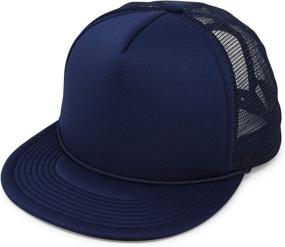 img 4 attached to DALIX Mesh Back Trucker Hat with Adjustable Snapback - Solid Two Toned Cap for S, M, L sizes