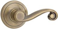 🚪 enhanced lido hall/closet lever with microban antimicrobial protection in antique brass - bolstering hygiene and style logo