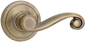 img 3 attached to 🚪 Enhanced Lido Hall/Closet Lever with Microban Antimicrobial Protection in Antique Brass - Bolstering Hygiene and Style